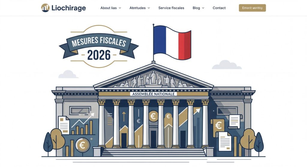 Illustration de l'Assemblée Nationale française présentant les mesures fiscales de la Loi de Finances 2026 pour la gestion de patrimoine