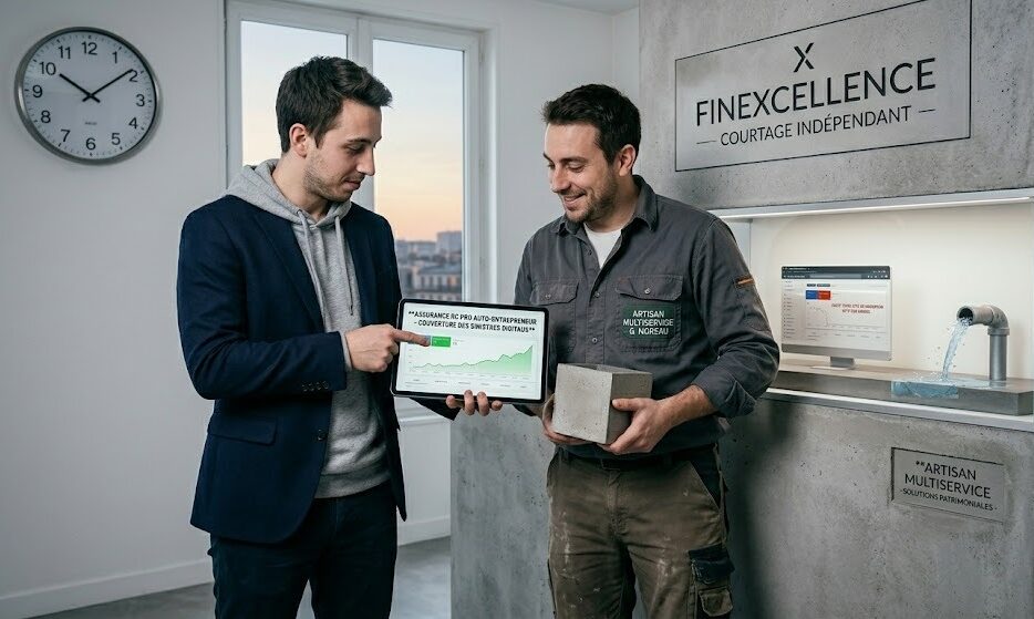 Image de collaboration illustrant le consultant SEO et l'artisan multiservice (auto-entrepreneurs) travaillant ensemble et protégés par l'Assurance RC Pro Auto-EntrepreneurPourquoi ? Cette balise décrit précisément l'image pour l'accessibilité et intègre les mots-clés "consultant SEO", "artisan multiservice", "auto-entrepreneurs" et "Assurance RC Pro Auto-Entrepreneur".